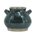 thumbnail image 2 of A&B Home Dark Green Tapering Rustic Terracotta Vase 7.9" x 7.9" x 6.7", 2 of 5