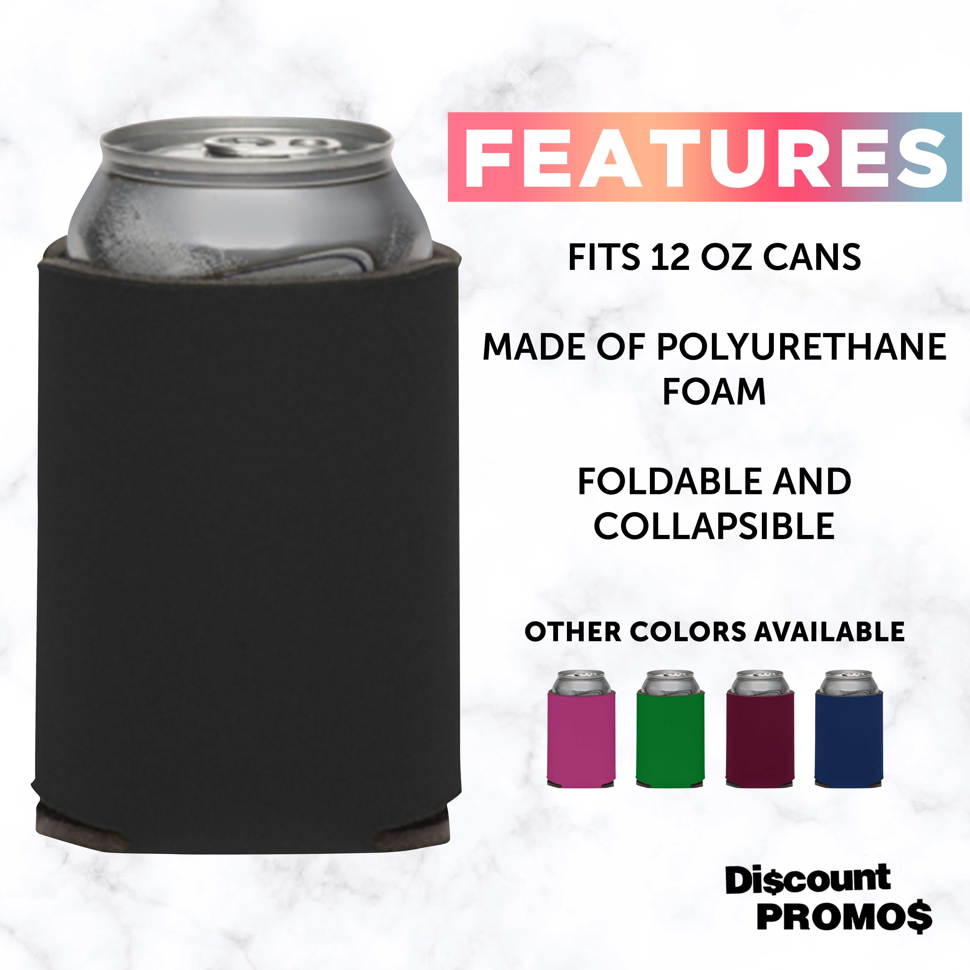 Collapsible Couple Wedding Can Coolers Set of 10, Bulk Pack - Keeps Your Drink Cooler, Great for Beer, Soda, Other Beverages - Black