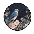 thumbnail image 2 of 36.2 Inch Round Floor Mat Watercolor Vintage Blue Bird Carpet Decor Rug for Living Room Bedroom, 2 of 6