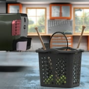 Home Logic 2 Bushel Lamper Plastic Laundry Basket with Silver Handles, Black, 2 Pack
