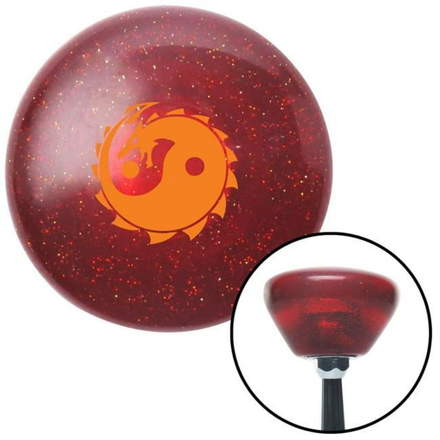 Orange Yin Yang Dragon Red Retro Metal Flake Shift Knob with M16 x 1.5 Insert Auto Brody