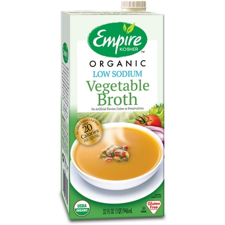 (3 Pack) Empire Organic Low Sodium Vegetable Broth, 32 Fl
