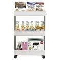 NEW 3/4 Tier Slim Storage Cart Mobile Shelving Unit Organizer Rolling