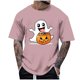 thumbnail image 1 of Blusas y camisas de manga corta y cuello redondo para hombre. Blusas/camisetas de manga corta con cuello redondo y estampado de Halloween para hombre. Blusa para hombre., 1 of 4