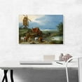 thumbnail image 2 of ARTCANVAS Landscape With a Windmill Various Figures Horses and Animals Canvas Art Print by Jan Brueghel The Elder - Size: 26" x 18" (0.75" Deep), 2 of 9