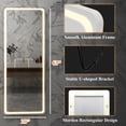 thumbnail image 3 of 63"x20" Modern Rectangle Round Angle LED Full Length Mirror Floor Mirror with Bracket,White, 3 of 6