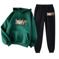 thumbnail image 1 of Puntoco Sudadera Con Capucha Para Mujer Sudadera De Manga Larga Con Bolsillo Pantalones De Moda Para Mujer Conjunto De Sudadera Estampada Liquidación Puntoco Puntoco-637, 1 of 2