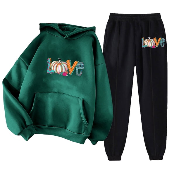 Puntoco Sudadera Con Capucha Para Mujer Sudadera De Manga Larga Con Bolsillo Pantalones De Moda Para Mujer Conjunto De Sudadera Estampada Liquidación Puntoco Puntoco-633