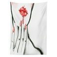 thumbnail image 3 of Ambesonne Lips Tablecloth Rectangular Table Cover, Red Nails and Blushed Cheeks, 60"x90", Charcoal Grey White, 3 of 4