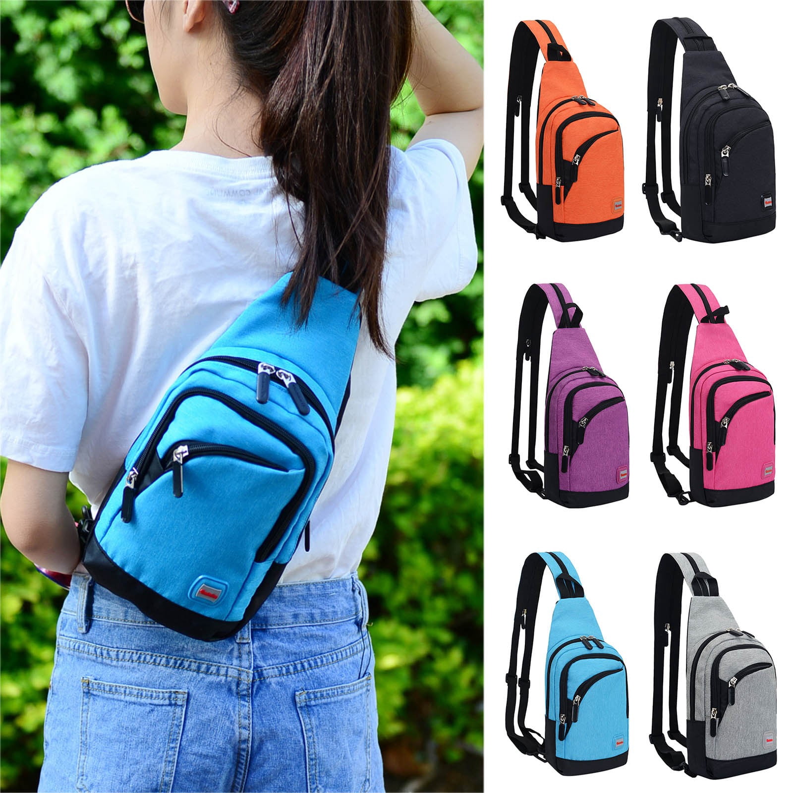 Stylago Womens Sling Backpack with Convertible Strap Mens Travel Crossbody Bags Multiple Compartments Hiking Chest Bag for Sports Grey