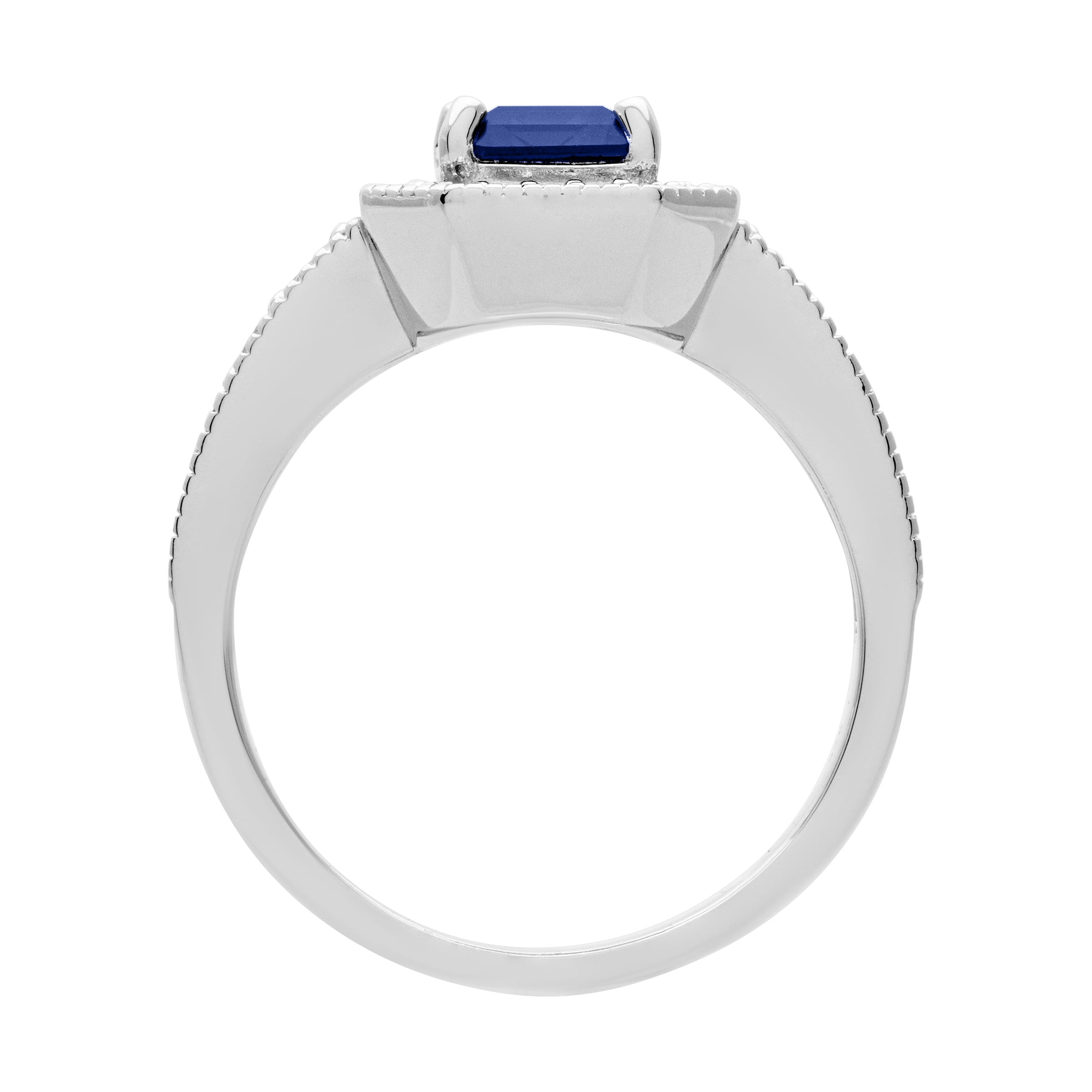 Keepsake 2 1/2 Carat TGW Created Blue & White Sapphire "Neptune Gem" Women's Engagement Ring in Sterling Silver