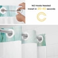 thumbnail image 5 of Teal Green Marble No Hook Shower Curtain with Snap in Liner Abstracts Glod Ombre Stone Crack Texture Waterproof Bathroom Shower Curtain with See Through Top Window for Bathtub 36" x 72", 5 of 9