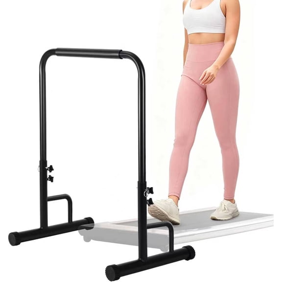 Walking Pad Handle Bar Only 27" Wide, 39.37" Height, Non-Slip Base, Tool-Free Parallettes Handrail