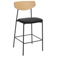 thumbnail image 6 of SAFAVIEH Ryker Scandinavian Counter Stool, Oak/Black (20.3 in. W x 20 in. D x 39 in. H), 6 of 14