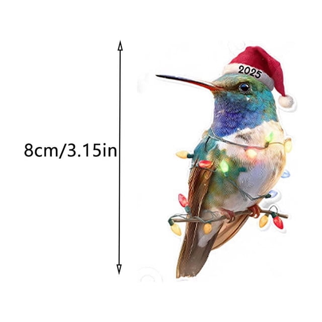 Acrylic 2D Christmas Tree Ornaments – Round Festive Holiday Decor with Attached Ribbon, 1 Piece
