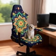 thumbnail image 4 of FUIALDOLG Stretchable Computer Desk Chair Seat Covers Green Mandala Floral Chair Cover with Armrest 4 Piece Stain Resistant Soft Fabric Chair Protective Slipcovers for Backrest and Seats for Office, 4 of 9