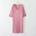 thumbnail image 2 of Fouhkni Nightgowns for Women Short Sleeve V Neck Lace Sleepshirt Loose Comfy Loungewear Dresses, 2 of 6