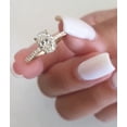 thumbnail image 3 of solitaire jewels 1.5CT Oval Moissanit Hidden Halo Engagement Ring For Women, 14K Yellow Gold, 3 of 7