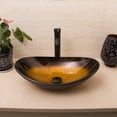 thumbnail image 3 of Walcut Oval Bowl Countertop Bathroom Glass Vessel Sink Faucet & Pop-up Drain Combo Set, 3 of 9