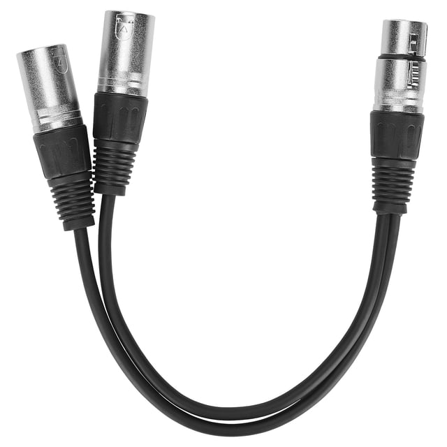 Cable divisor en Y XLR hembra a doble macho para conexión de audio de micrófono