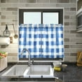 thumbnail image 4 of Yayeee Kitchen Curtains Tier Pair Light Filtering 27"x24" Rod Pocket Short Cafe Window Panel, Blue Plain, 4 of 7
