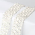 thumbnail image 7 of Bling Pearls Waist Belt Faux Pearl Buckle Elegant Waist Chain Bridesmaid Girls Square Buckle, 7 of 7