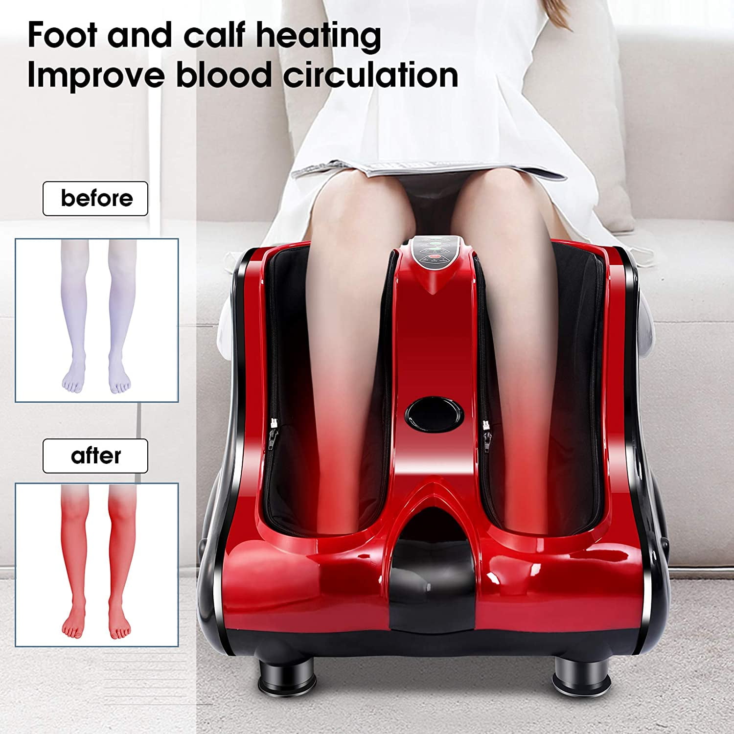 Barton #5 Speed Setting Shiatsu Kneading Rolling Foot Forearm Leg and Calf Massager w/Heating and Remote, Pink