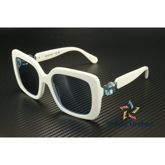 SWAROVSKI SK6001 100355 White Light Blue Mirror Silver 55 mm Women's Sunglasses