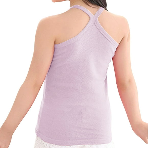 Penkiiy Girls Dance Tank Top Racerback Crop Tank Top Dance Top sin mangas para Ballet Gymnastics Dancewear 6 años rosa