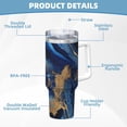thumbnail image 5 of Haiem Navy Blue Marble Printed 40OZ Ice Bully With Handle - Portable for Hot & Cold Drinks, Travel, Gym, Home, and Outdoor Activities, 5 of 8