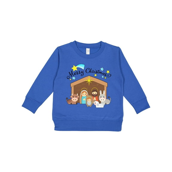 Inktastic Merry Christmas Cute Nativity Scene Toddler Sweatshirt
