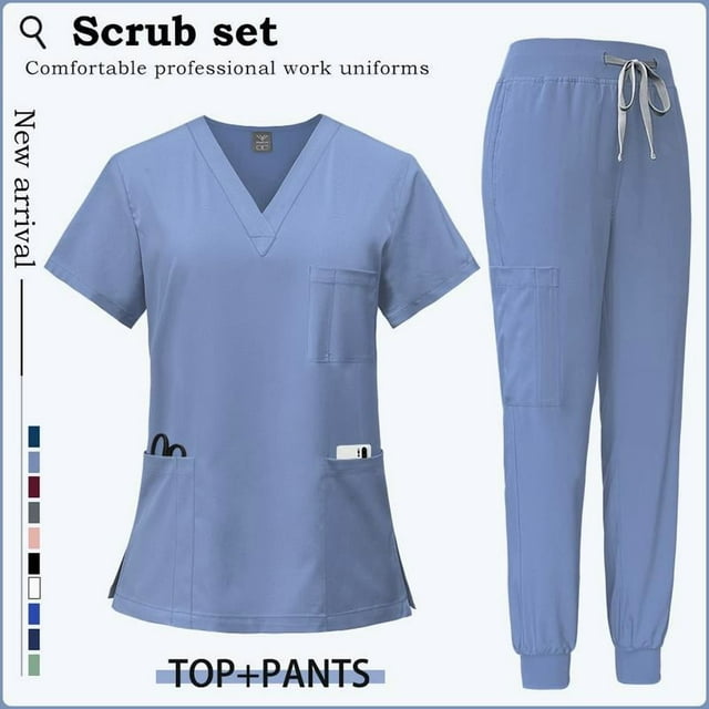 Costume de Travail à Manches Courtes d'Été pour Femmes et Hommes Uniformes de Docteur