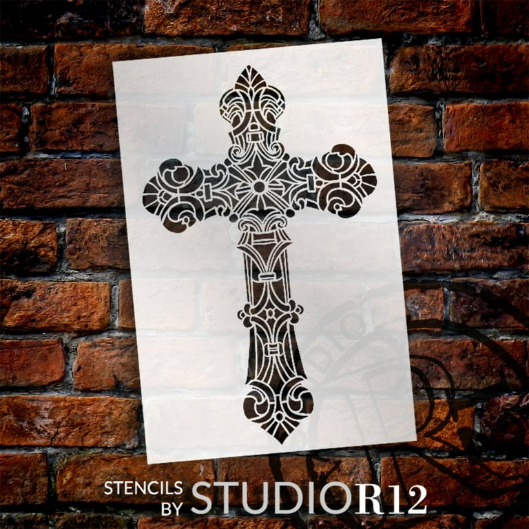 Ornate Christian Church Cross Sticker