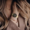 thumbnail image 3 of Ellen Tracy Women’s Diamond Accent Bracelet Watch – Gold, Round Sunray Dial, Stainless Steel Dress Watch, Elegant Gift for Women, 3 of 6