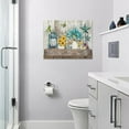 thumbnail image 5 of Farmhouse Bathroom Decor Wall Art Rustic Sunflower Hydrangea Butterfly Bathroom Pictures For Wall Country Canvas Print Artwork For Bathroom Living Room Kitchen Bedroom Framed 16"x12", 5 of 6