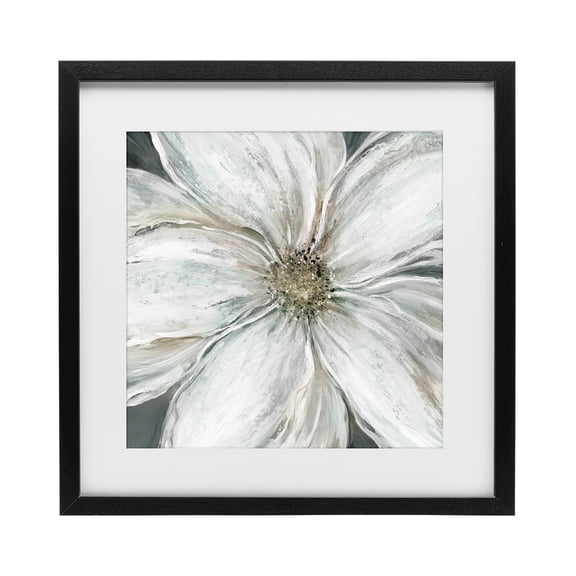 Stupell Industries Closeup Serene White Blossom Black Framed Print Under Glass, design by Carol Robinson