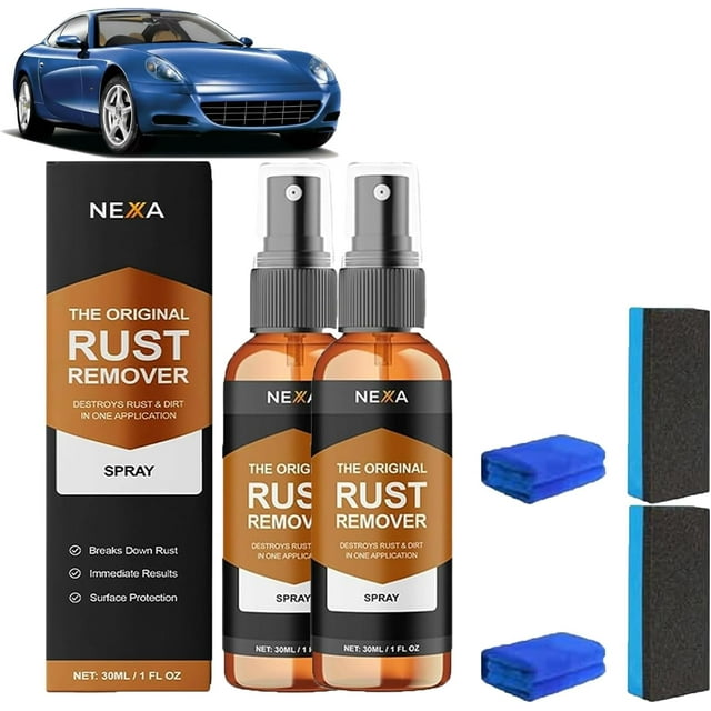 Nexa Rust Remover Spray, Nexa Spray, Rust Remover for Metal, Iron Stain Cleaner, Heavy Duty Rust Dissolver for Metal, Tools, Cars, Chains (1, 2Pcs)