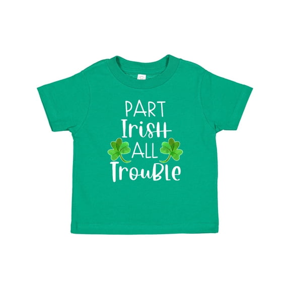 Inktastic Part Irish All Trouble St. Patrick's Day with Green Clovers Boys or Girls Baby T-Shirt