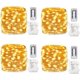 thumbnail image 1 of Paquete de 4 16.4 pies 50 luces de hadas LED con pilas con temporizador de control remoto Alambre de cobre impermeable Luces de cadena centelleantes Blanco cálido, 1 of 5