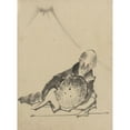 thumbnail image 3 of Katsushika Hokusai 14x18 Black Modern Framed Museum Art Print Titled - A Monk Reclining, Holding a Large Conical Hat in Front of Him, with View of Mount Fuji in the Background (1830-1850), 3 of 5