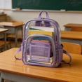 thumbnail image 2 of Backpack Clear PVC Stadium Approved Transparent See Through Book Bag Lightweight Waterproof 10.2in Sports Concert Travel Daypack by MPOISVA, 2 of 7