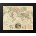 thumbnail image 2 of Bowles, Carington 14x12 Black Modern Framed Museum Art Print Titled - World Map, 2 of 5