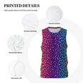 thumbnail image 6 of Easygdp Leopard Neon Rainbow Gradient Men's Mesh Basketball Jersey Quick Drying Sleeveless Shirts Fitted Muscle Tank Tops Sport Round Neck T-Shirt - Small, 6 of 9