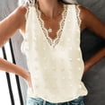 thumbnail image 3 of Askfv Womens Lace Tank Top Summer Camisole Sleeveless Jacquard Shirt, 3 of 4