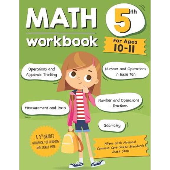 Pre-Owned Math Workbook Grade 5 (Ages 10-11): A 5th Grade Math Workbook For Learning Aligns With (Paperback) by Tuebaah