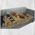thumbnail image 6 of Fast Food Soft Flannel Fleece Blanket, Special Recipe Maxican Tacos Try Me Words Restaurant Logo Appetite Grunge Graphic, Cozy Plush for Indoor and Outdoor Use, 60" x 80", Multicolor, by Ambesonne, 6 of 6