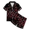 thumbnail image 4 of ZTKWD Valentine's Day Girls Womens Pajamas, Satin Silky Pjs Set Kids 2Pcs Button-Down Nightwear Sleepwear Gift Home Love Heart, 4 of 4
