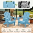 thumbnail image 6 of LOYALICE Outdoor Patio Folding HDPE Resin Adirondack Chair with Double Cup Holder, Light Blue, 6 of 11