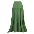 thumbnail image 5 of Women's Maxi Pleated Skirt High Waisted A Line Long Skirts Button Down Business Casual Outfits for Holiday, 5 of 6