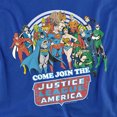 thumbnail image 2 of DC Join The Justice League Women's T Shirt, Royal, Small, 2 of 6
